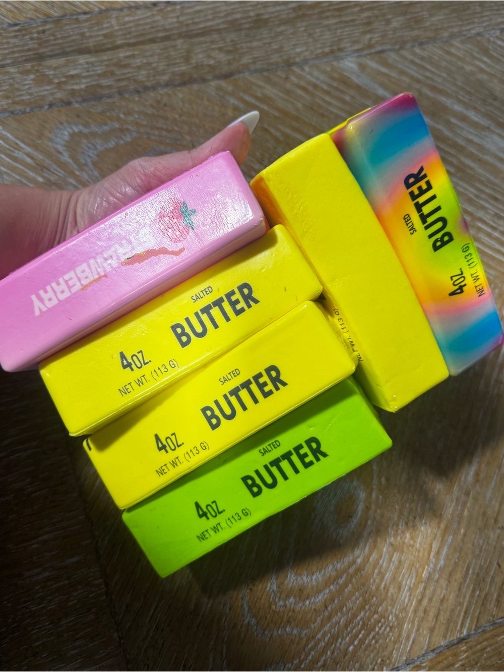 Colorful Butter Bar Soap Set - Yellow, Pink, Green, Rainbow